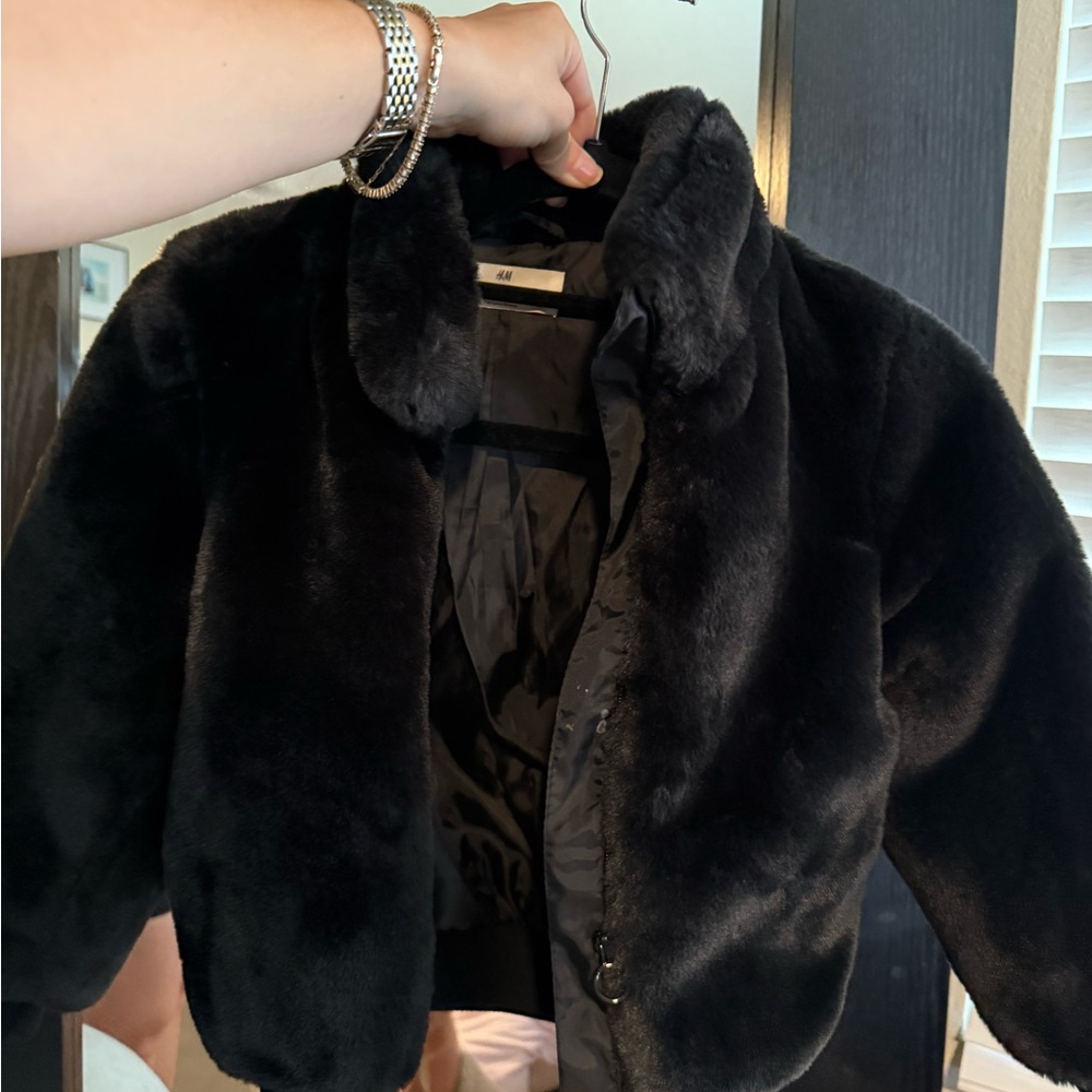 H&M Black Teddy Jacket